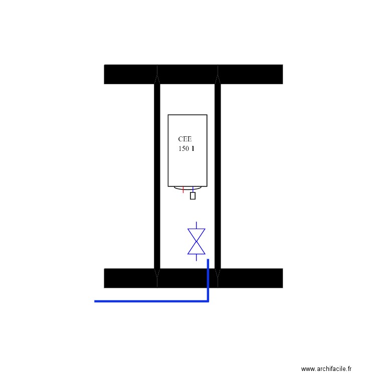 Cumulus CCF. Plan de 1 pièce et 2 m2