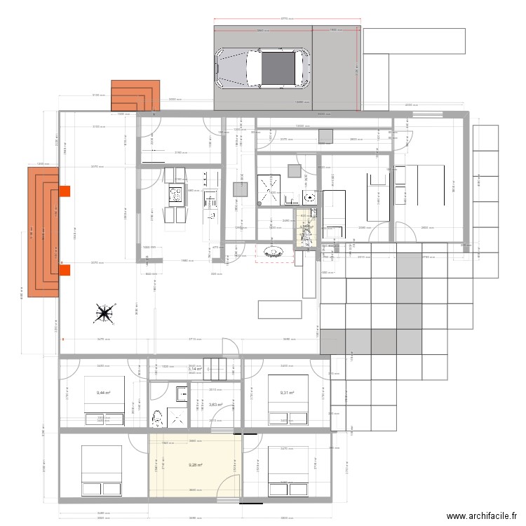 SJL 2023. Plan de 6 pièces et 36 m2