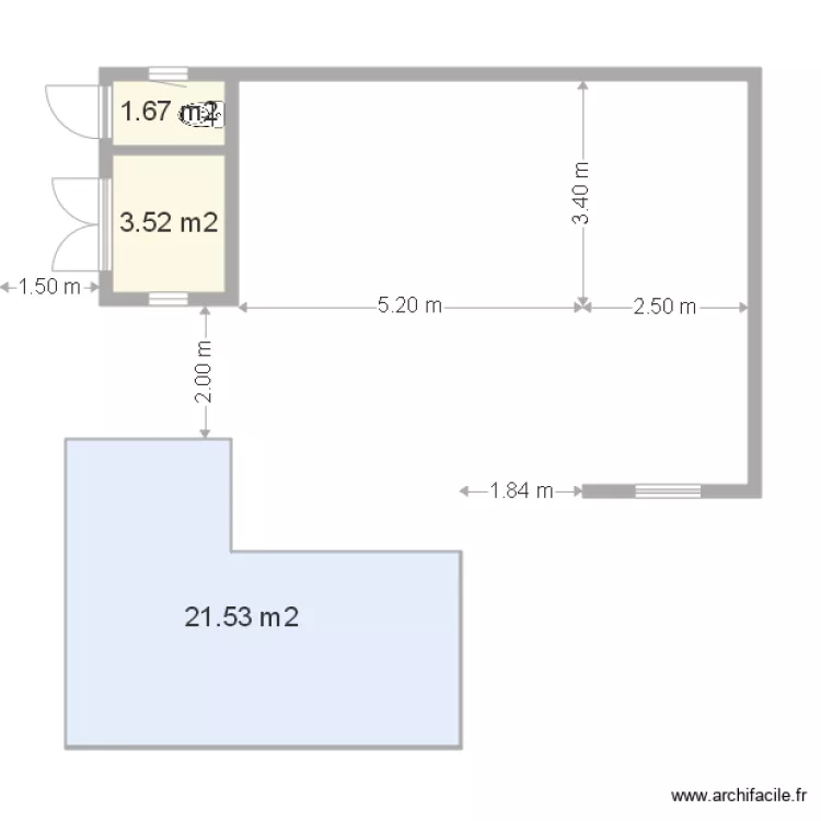 pool house L var2 sans mob avec piscine. Plan de 