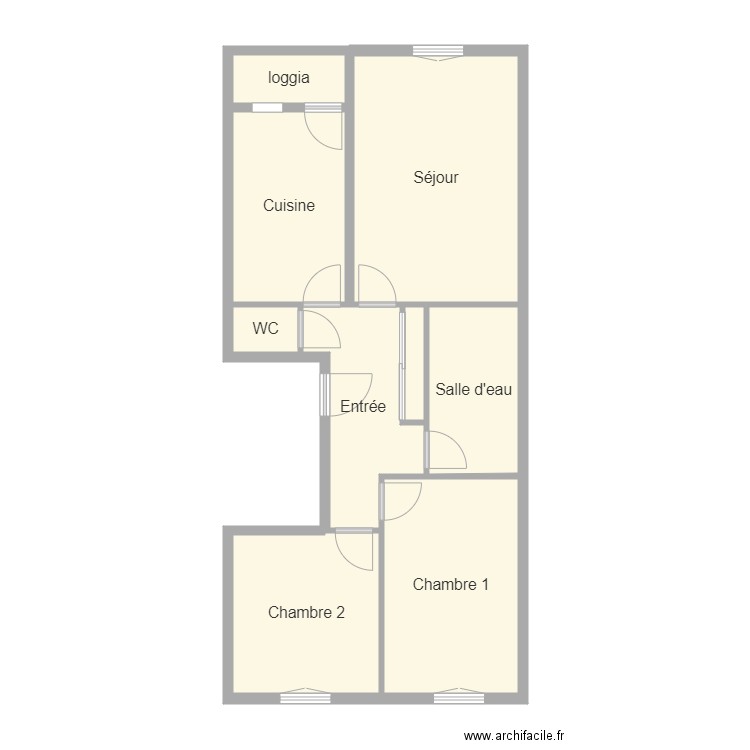 LAMBERT appart 2. Plan de 9 pièces et 60 m2