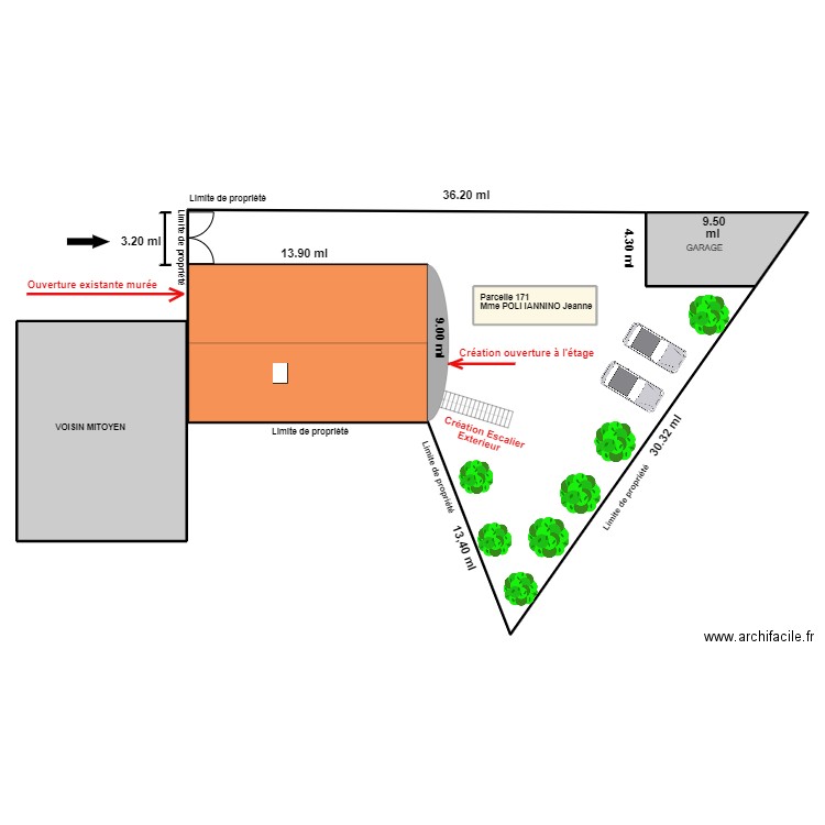 PLAN DE MASSE POLI PROJET. Plan de 4 pièces et 493 m2