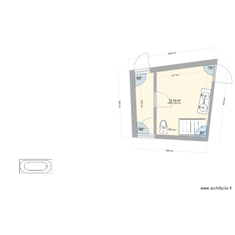 sale de bain maison 2 idee 2. Plan de 1 pièce et 13 m2