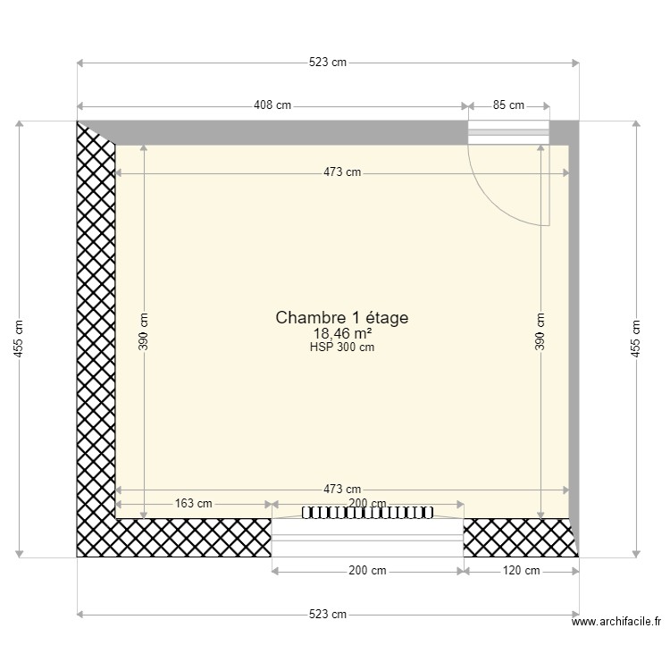 Chambre 1 étage. Plan de 0 pièce et 0 m2