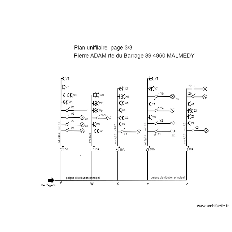 20220825 Plan electrique unifilaire P3/3. Plan de 