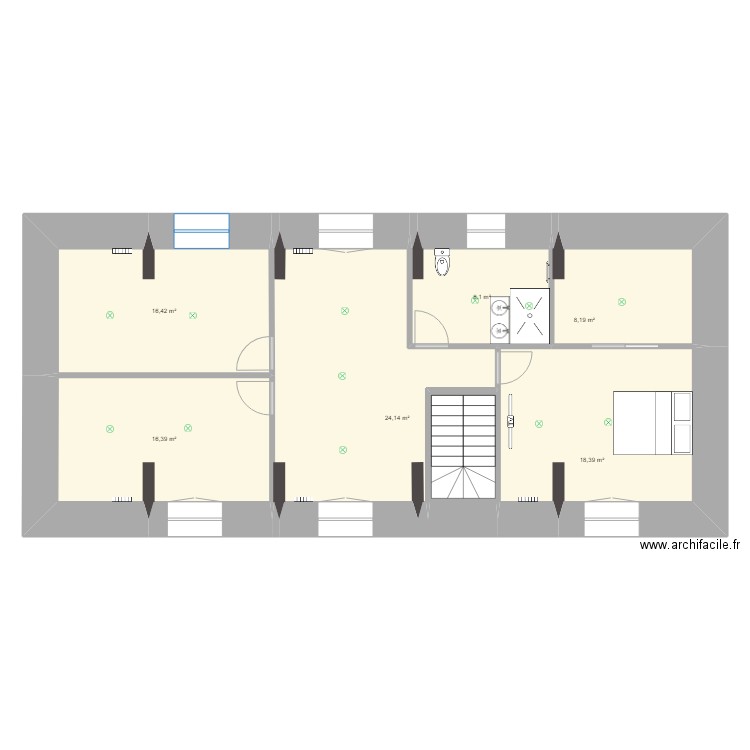 etage fouteau. Plan de 0 pièce et 0 m2