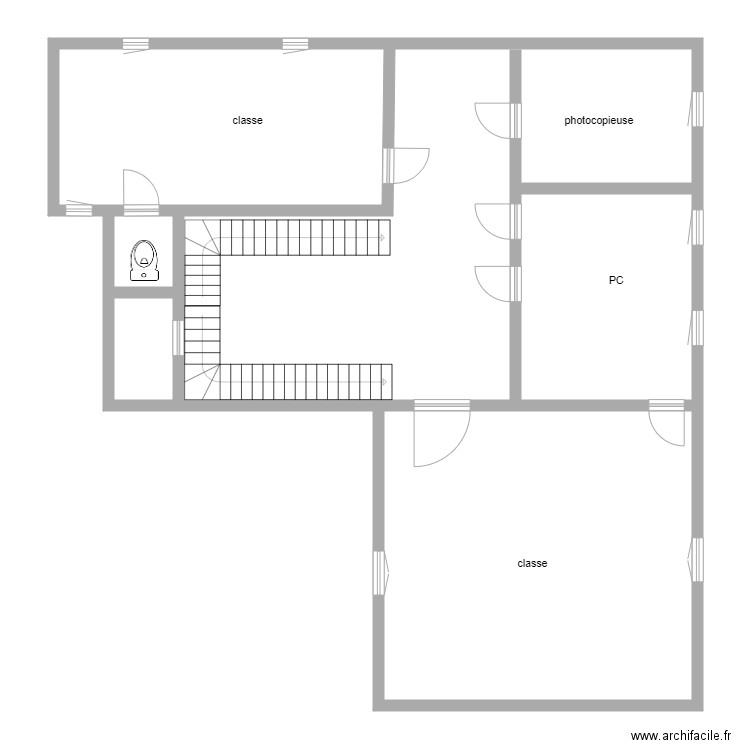 Ecole verte  bat principal 1er etage . Plan de 5 pièces et 95 m2