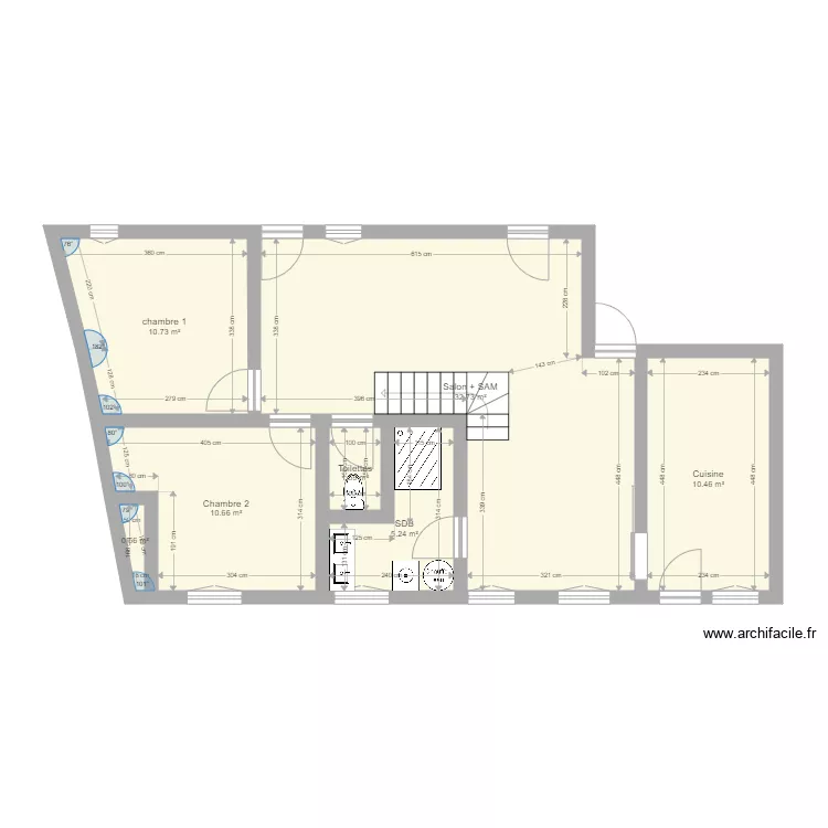 Maison courtalain travaux v7. Plan de 