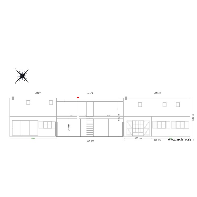 Combles Sud Ouest. Plan de 20 pièces et 137 m2