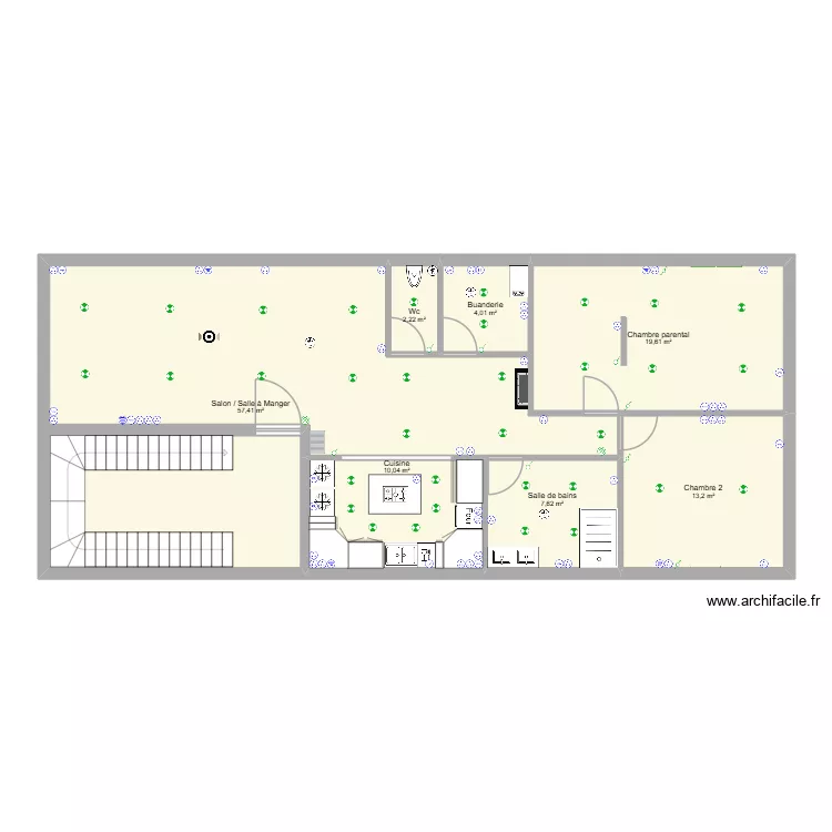 bach5. Plan de 7  et 114 m²