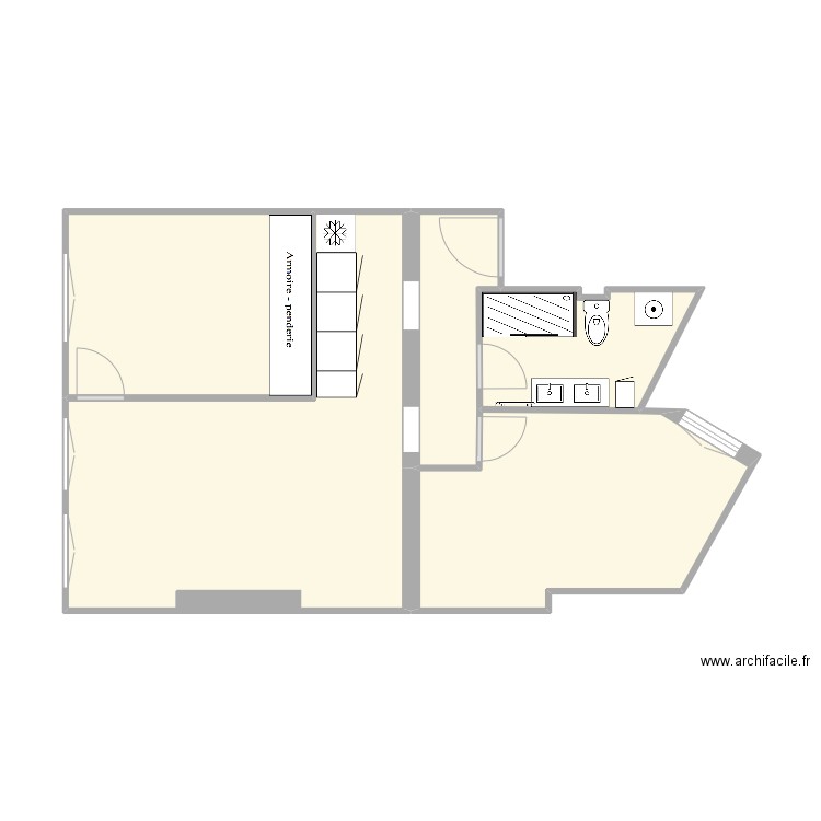 29 CLAUDE B. Plan de 5 pièces et 50 m2