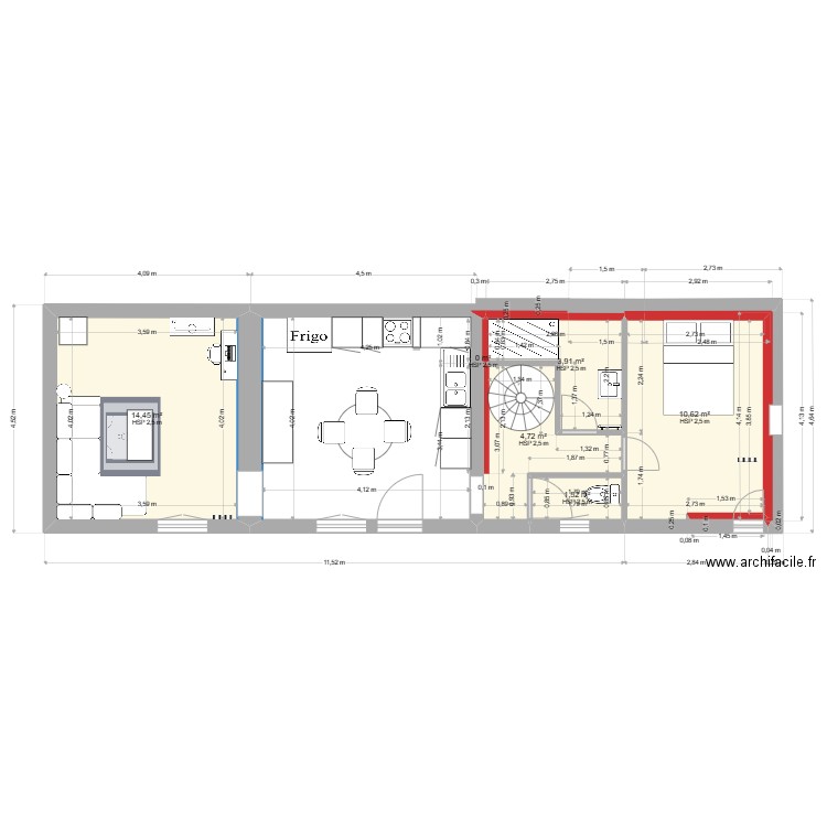 epizon projet mesuré modifie 24 04. Plan de 6 pièces et 35 m2