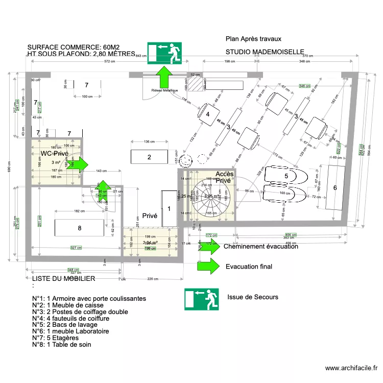 plan salon avec Cleopatra AVEC MOBILIER. Plan de 