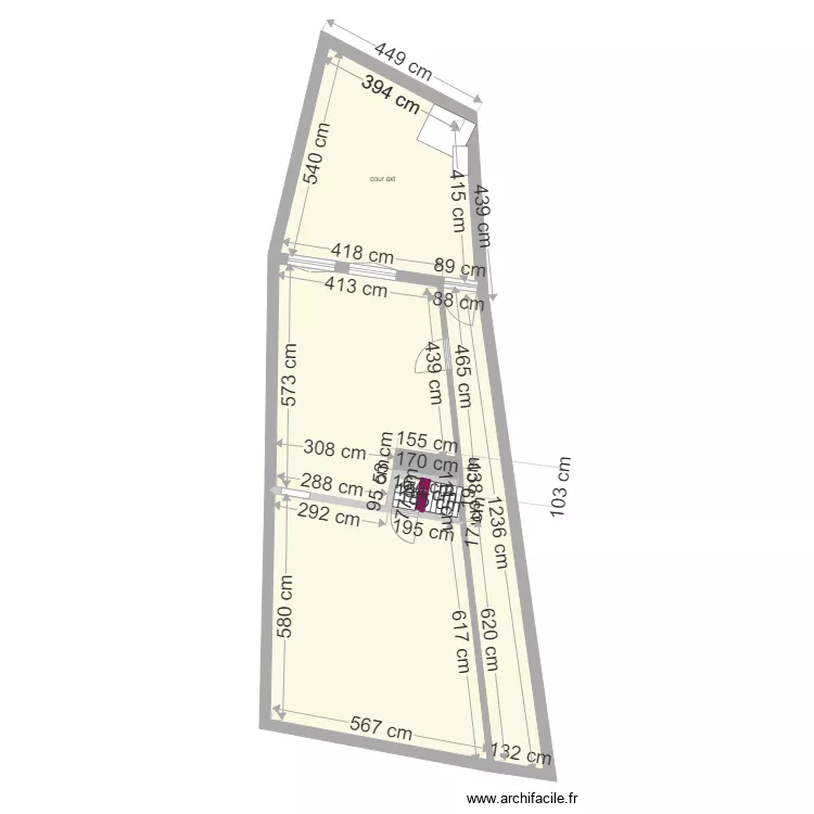 maison rdc couloir salon  cuisine et zone escalier  b3. Plan de 