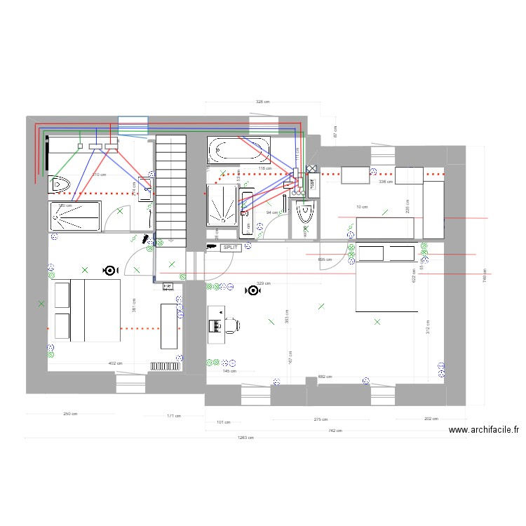 Etage  - ECS. Plan de 0 pièce et 0 m2