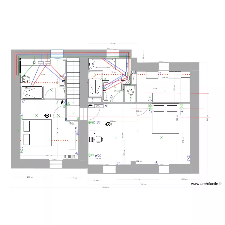 Etage  - ECS. Plan de 