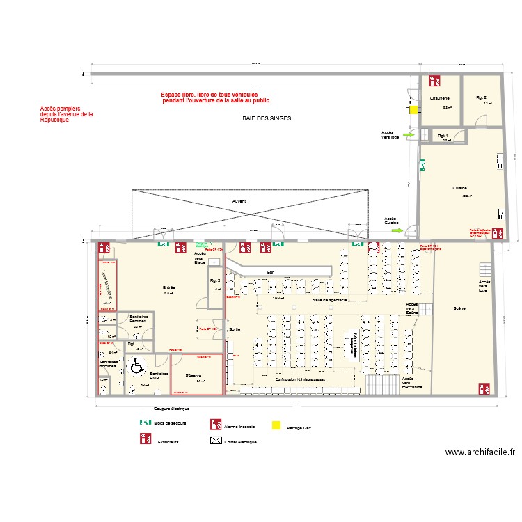 Baie des singes RDC plan technique avec N P T L 5. Plan de 0 pièce et 0 m2