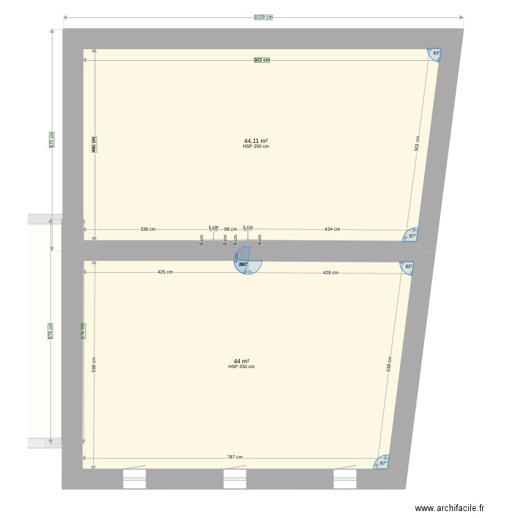 la chagnaie. Plan de 11 pièces et 188 m2