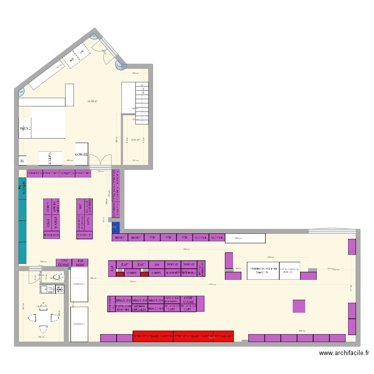 PROJET MODIF 091. Plan de 4 pièces et 214 m2