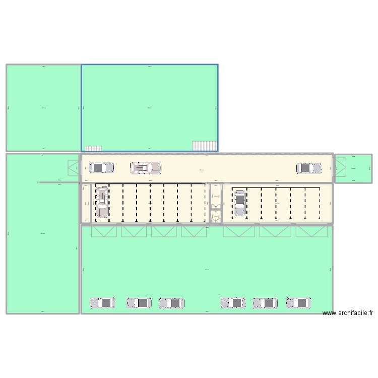 BATIMENT AERODROME LES MILLES. Plan de 10 pièces et 1773 m2