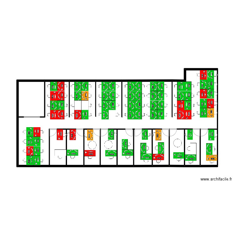 OPEN SPACE. Plan de 9 pièces et 54 m2