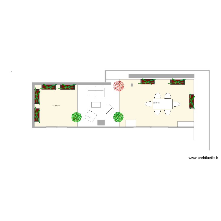 terrasse. Plan de 0 pièce et 0 m2