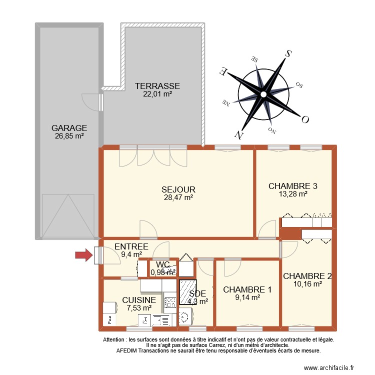 BI 10220. Plan de 11 pièces et 132 m2