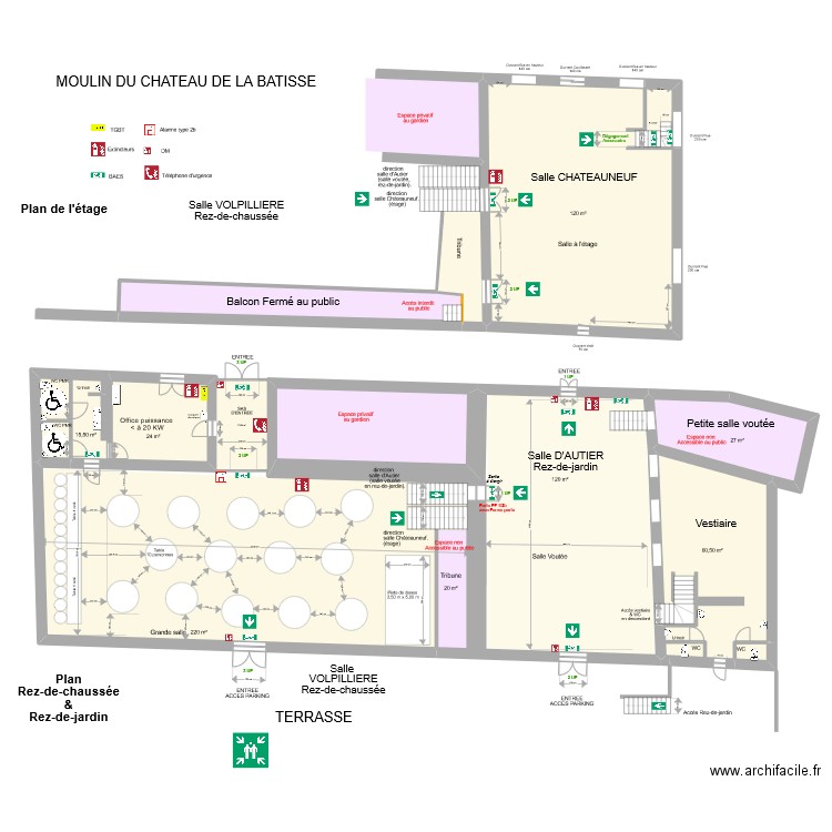 Moulin La Batisse 10. Plan de 7 pièces et 338 m2