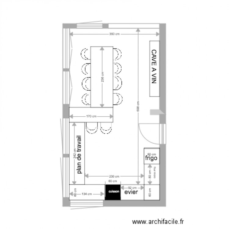 CUISINE ET SAM. Plan de 0 pièce et 0 m2