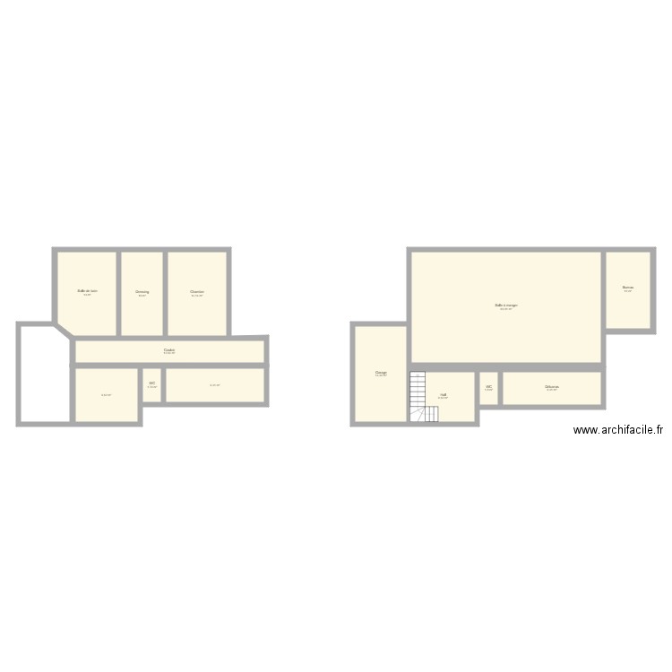 Maison. Plan de 13 pièces et 175 m2