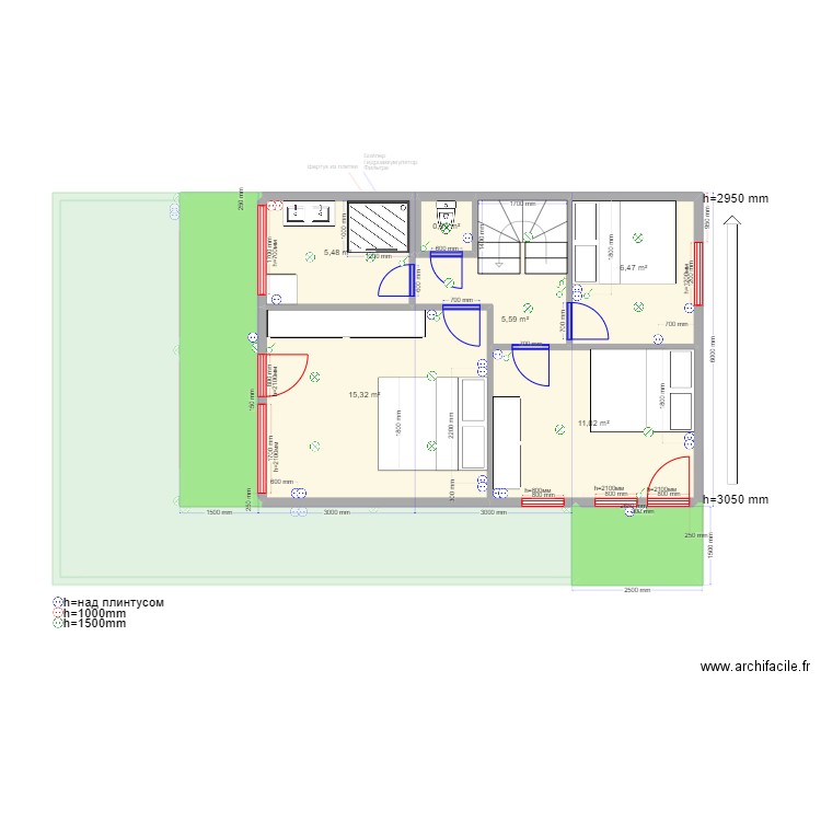 105 2 Матвейково 1111 эл1. Plan de 18 pièces et 138 m2