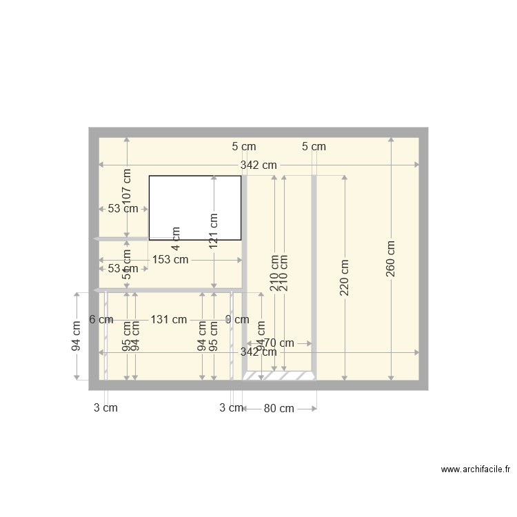 Chambre de service  Face. Plan de 0 pièce et 0 m2