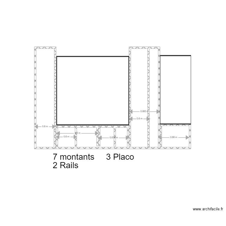 Chambre à 1er étage. Plan de 1 pièce et 0 m2