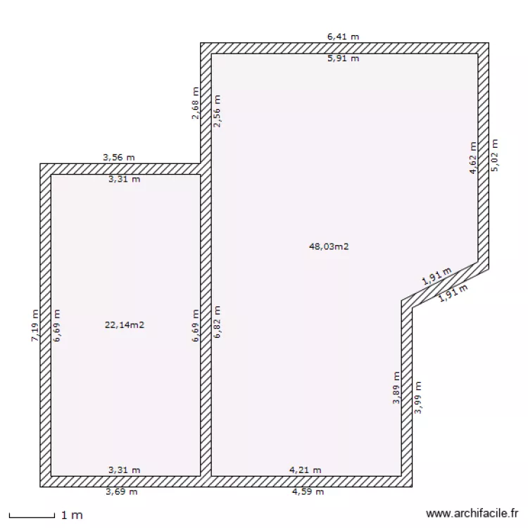 2 chambres d'h&ocirc;tes. Plan de 