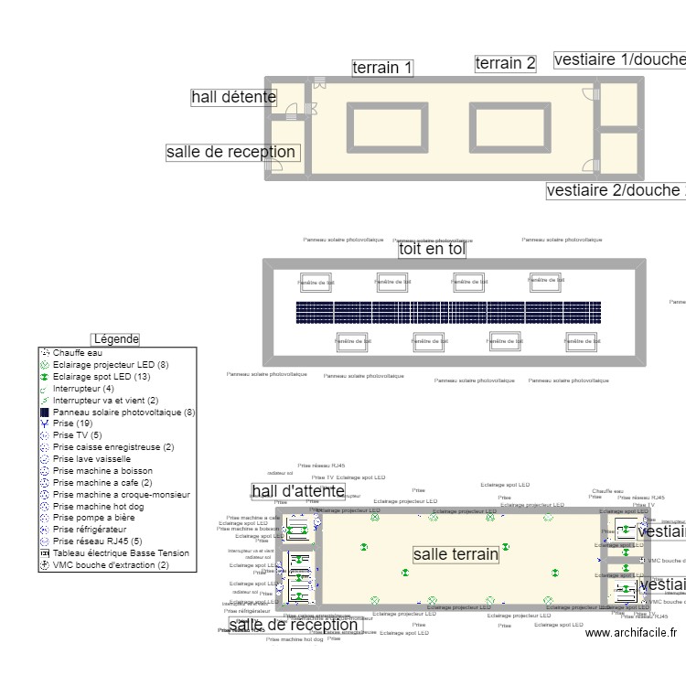 salle de footsall . Plan de 0 pièce et 0 m2