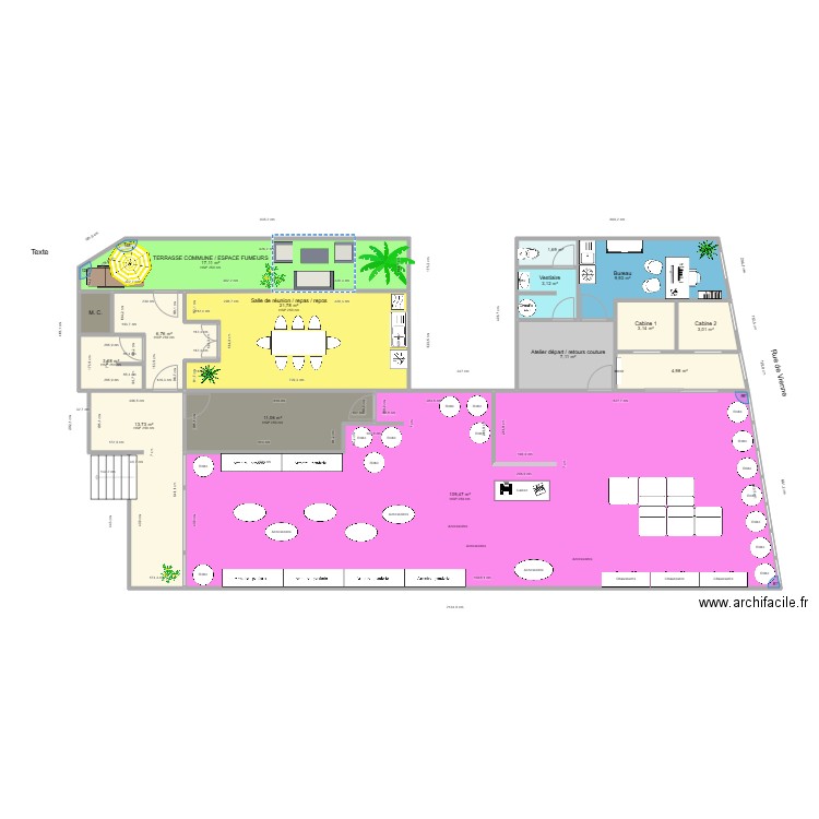 PLAN 1ER ETAGE 13.09.2022. Plan de 15 pièces et 218 m2