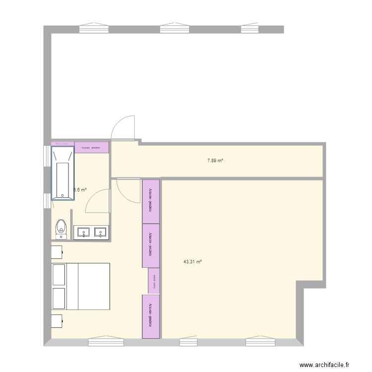 suite parentale agrandie projet C 17 juillet 2019. Plan de 0 pièce et 0 m2