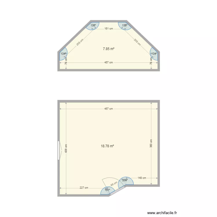 Chambre Guilvinec. Plan de 