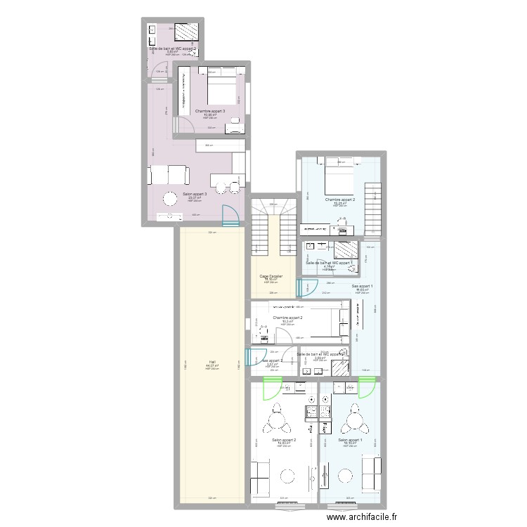 PLAN RDC CHANTIER MONTARGIS 2. Plan de 13 pièces et 182 m2