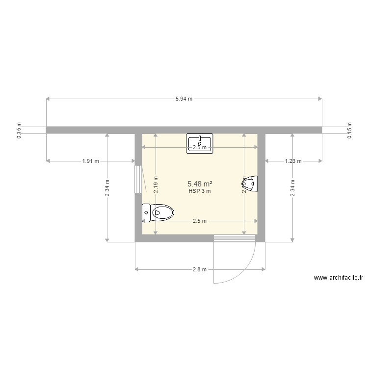 TOILETTES. Plan de 0 pièce et 0 m2