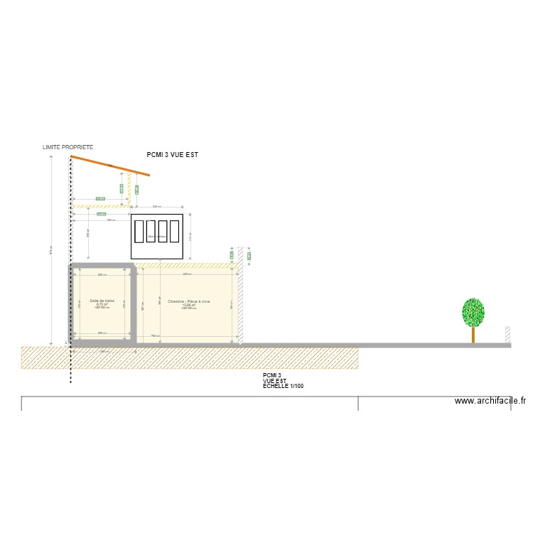 PCMI 3 AXE DE COUPE FACE EST. Plan de 0 pièce et 0 m2