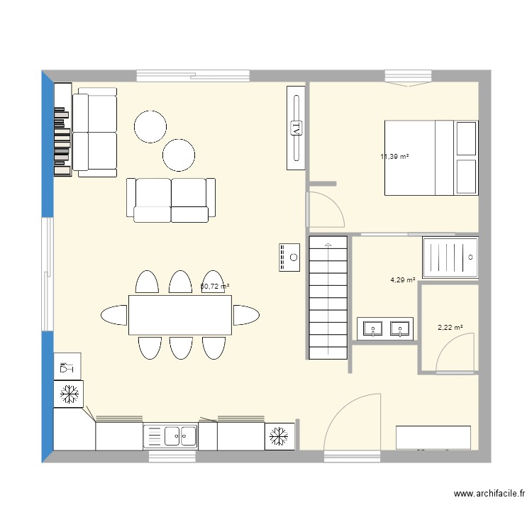 Maison 70m2 au sol. Plan de 0 pièce et 0 m2