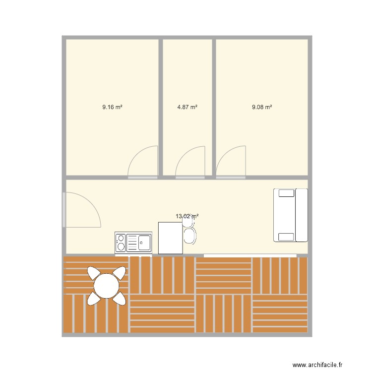 plan bungalow GOSNAVE2. Plan de 0 pièce et 0 m2