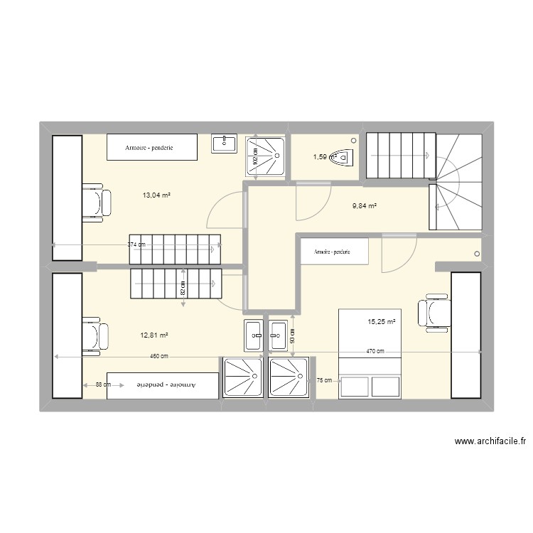 2ème étage 6AJJ moins de travaux. Plan de 0 pièce et 0 m2
