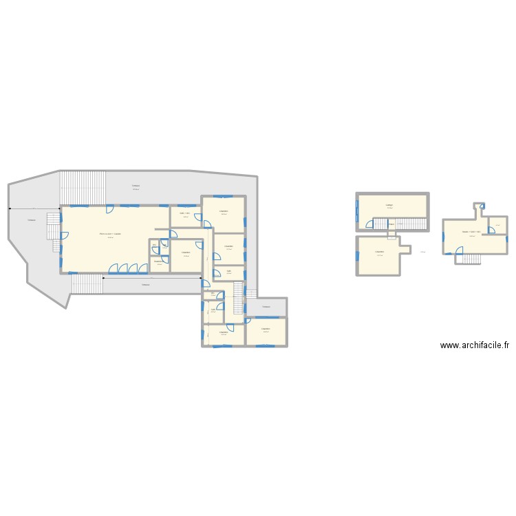 Le Pecq. Plan de 21 pièces et 506 m2