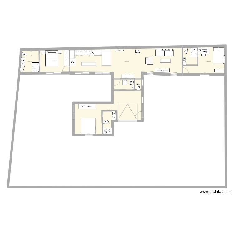 Longère jardin 2. Plan de 0 pièce et 0 m2