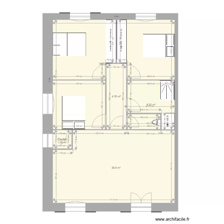 appartement st Roch. Plan de 