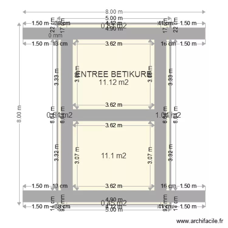 entr&eacute;e b&eacute;tikur&eacute; 2. Plan de 