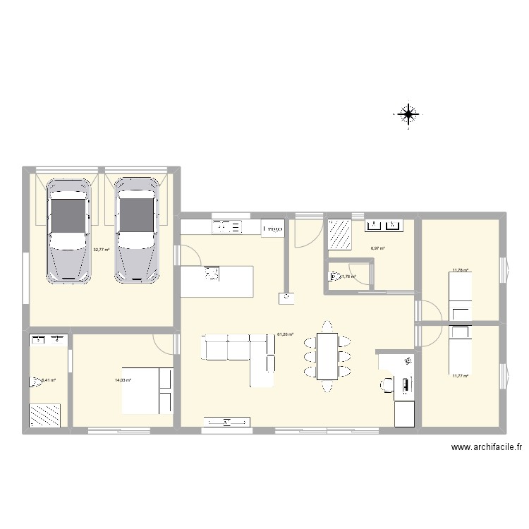 maison. Plan de 8 pièces et 146 m2