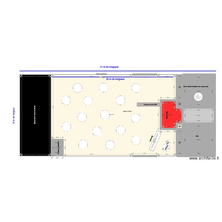 musée des arts forains. Plan de 11 pièces et 390 m2