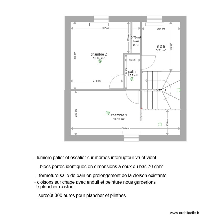 chambre haut 85. Plan de 0 pièce et 0 m2